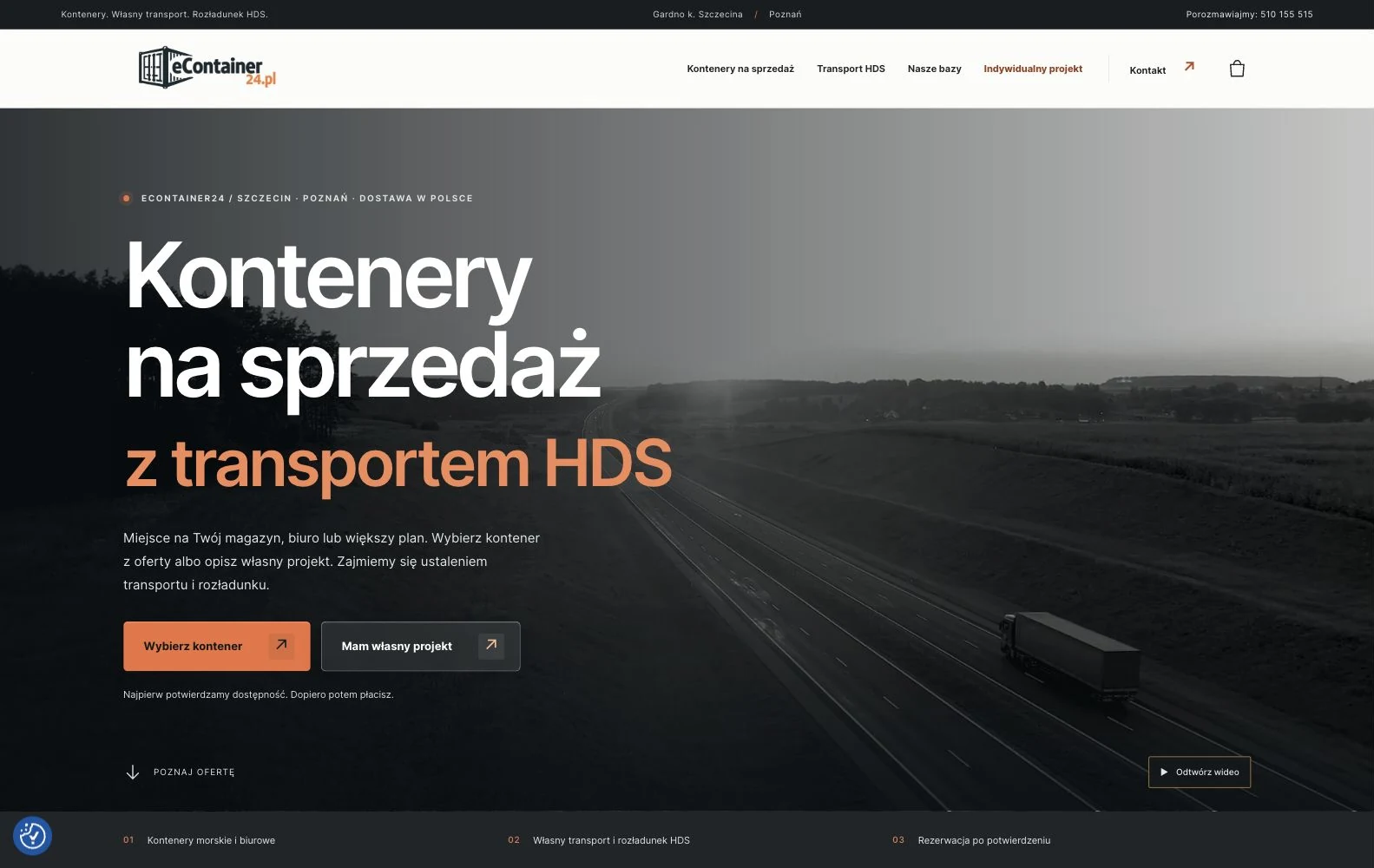 Widok strony eContainer24.pl