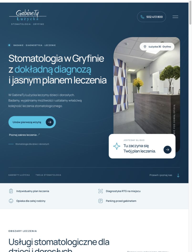 Widok na tablecie GabineTy Łużycka
