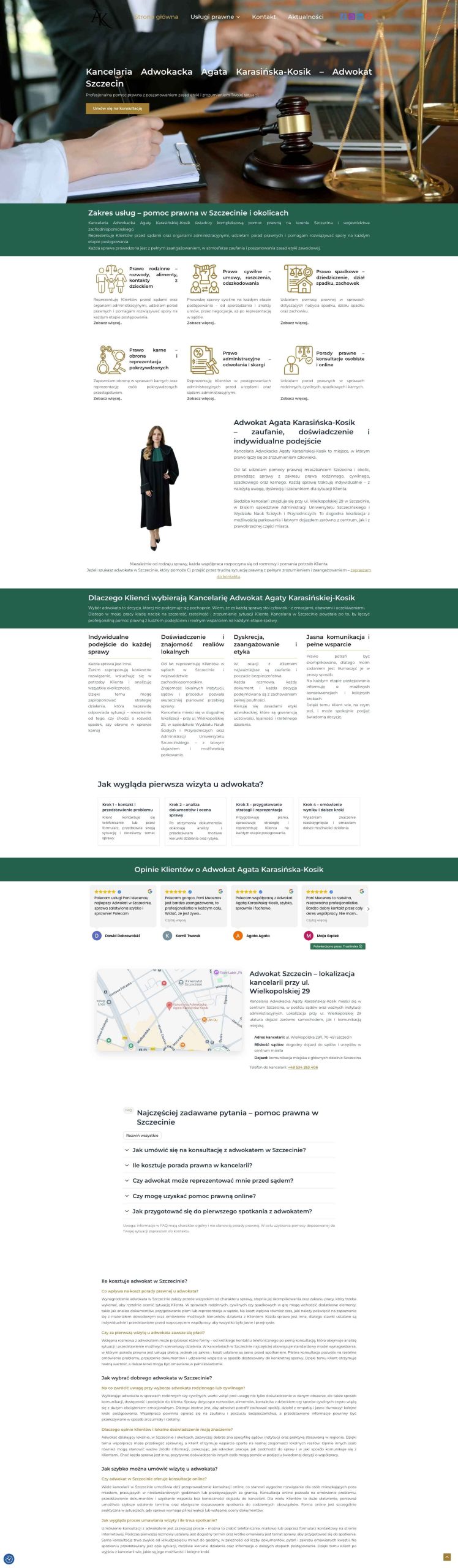 Strona www dla Adwokata Szczecin