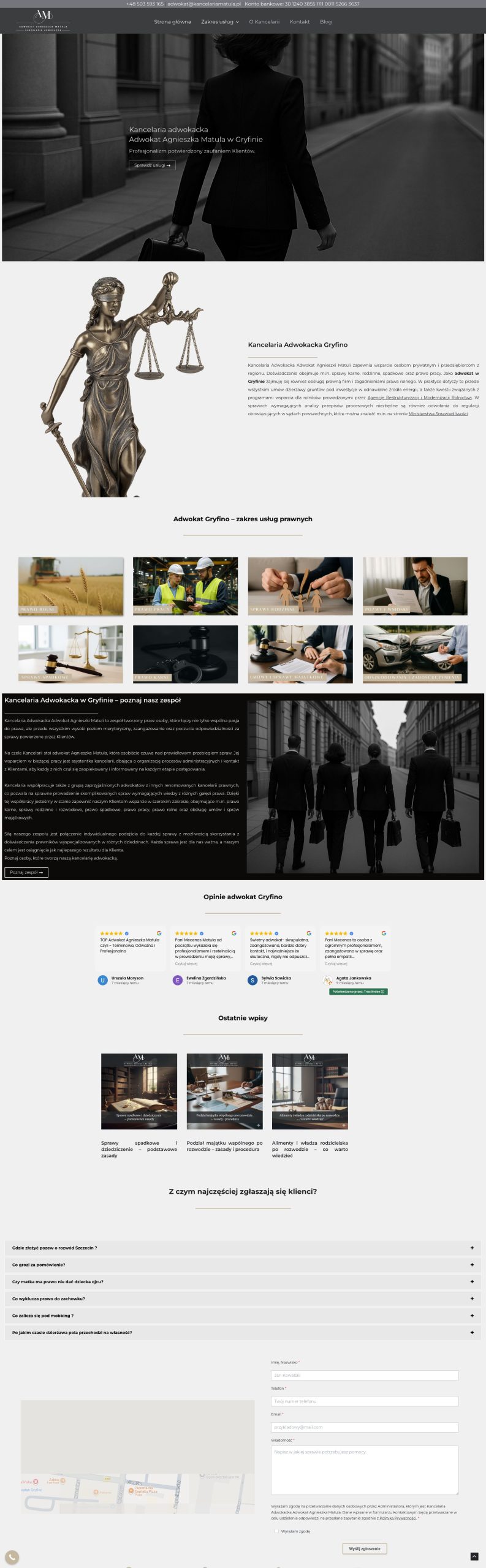 Elegancka strona dla Kancelarii Prawnej